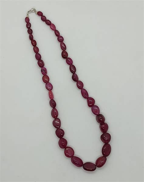 Natural Ruby Necklace Ruby Beads Necklace Ruby Tumble Etsy