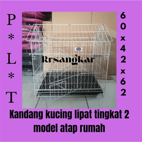 Jual Kandang Besi Kandang Kucing Lipat Tingkat Model Atap Rumah Free