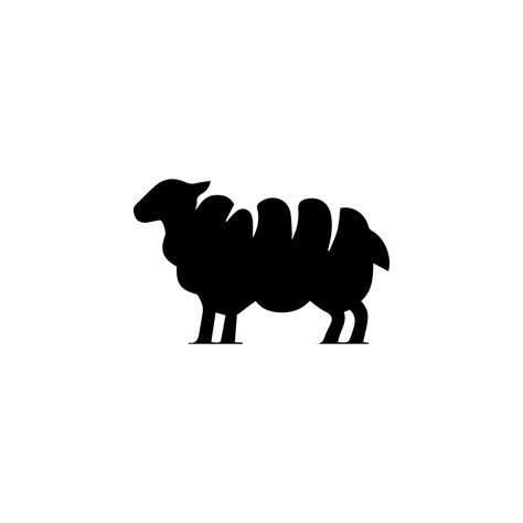 Sheep silhouette with standing pose 43116518 Vector Art at Vecteezy