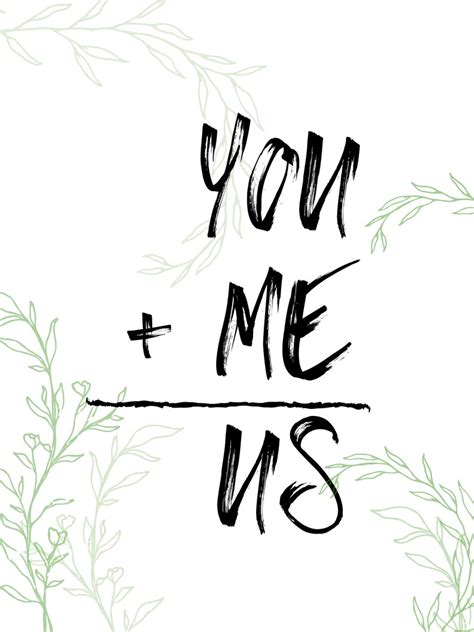 You Plus Me Equals Us Love Quote Printable Pdf You Me Us Etsy