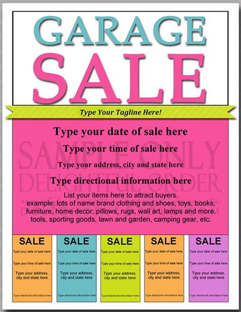 Garage Sale Flyer Template Word - Sfiveband.com