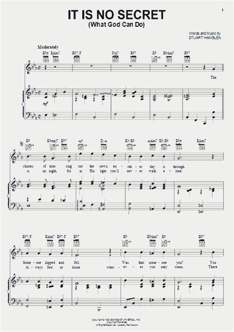 It Is No Secret Piano Sheet Music | OnlinePianist