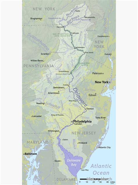 "Delaware Valley Map" Sticker for Sale by HistoryWear | Redbubble