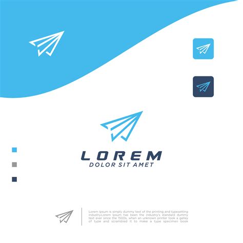 Simple Paper Plane Logo Design line icon. Paper airplane jet fly Logo ...