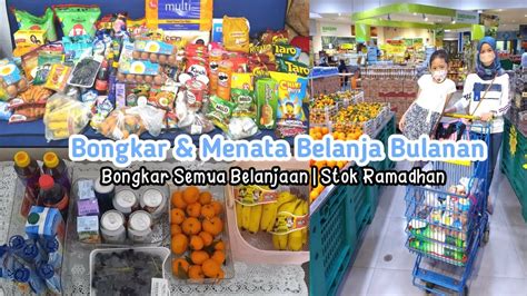 Bongkar Belanja Bulanan Menata Belanjaan Stok Bulan Ramadhan Youtube