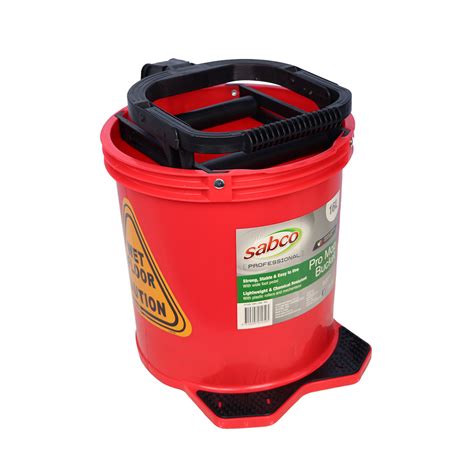 Sabco Plastic Wringer Pro Mop Bucket 16l Red Cleanmax