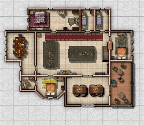 Tavern Map, D&D, RPG VTT Digital Map, Small Building Map - Etsy