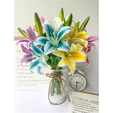 Jual Bunga Lily Latex Cabang 2 Artificial Flower Shopee Indonesia