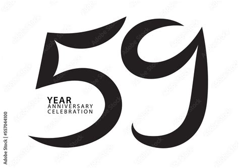59 year anniversary celebration black color logotype vector, 59 number ...