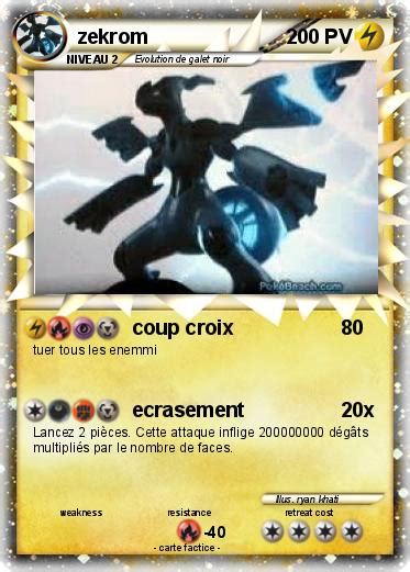 Pok Mon Zekrom Coup Croix Ma Carte Pok Mon