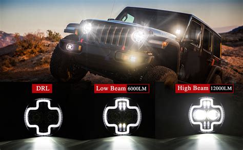 Amazon Bunker Indust Inch Wrangler Jl Led Headlights With Halo