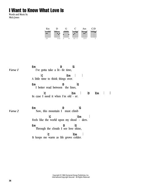 I Want To Know What Love Is By Foreigner Guitar Chords Lyrics