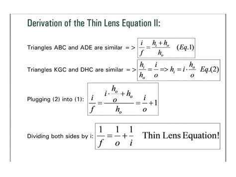 Lens Equation Light Measurement Handbook Manipulating Light What