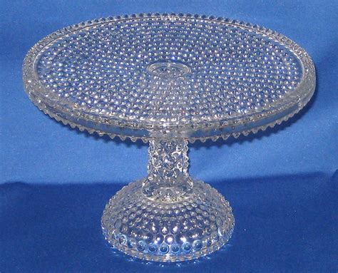 Eapg Antique Pressed Glass Pointed Hobnail Cake Stand Antique Cake Stands Pedestal Cake