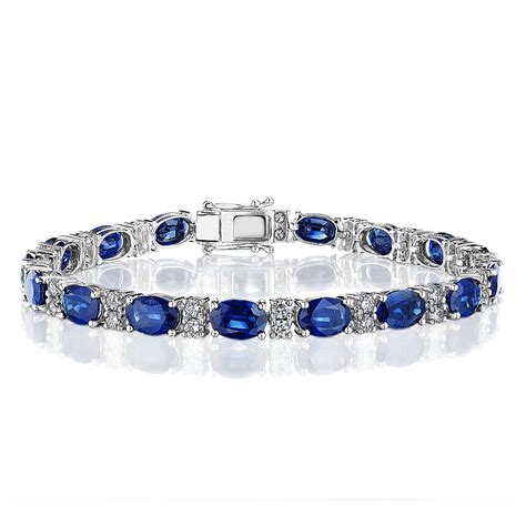 Oval Sapphire Round Diamond Bracelet Ses Creations