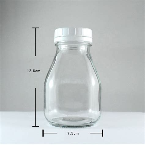 Round Glass Milk Bottles With Plastic Tamper Proof Cap