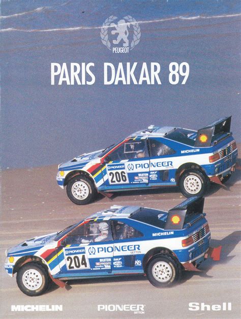 Peugeot Rallye Car Paris Dakar Fold Out Poster D Cada De