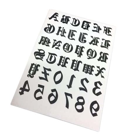 Buy Sheet Alphabet Temporary Tattoo Stickers Name Tattoo Kit Art Font