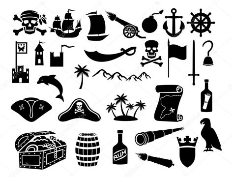 Pirates Icons Set — Stock Vector © Tribaliumivanka 55589623