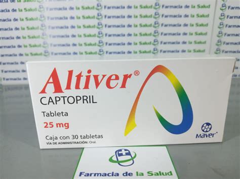 Captopril Altiver 25mg Caja Con 30 Tabletas Farmacia De La Salud