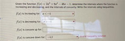 Solved Given The Function Fx2x36x2−48x−1 Determine The