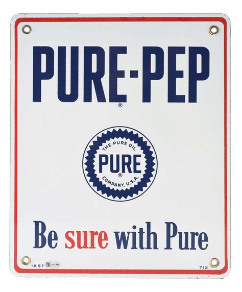 Lot Detail Pure Pep Gasoline Porcelain Pump Plate Sign