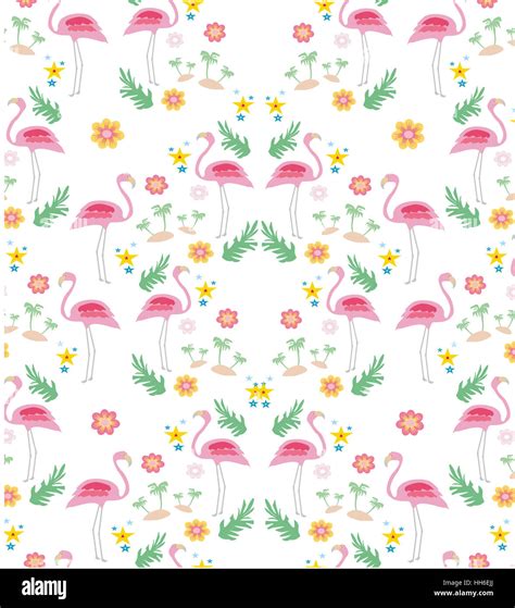 Seamless Flamingo Bird Pattern Stock Photo Alamy