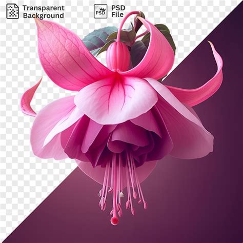 Premium PSD Premium Of Fuchsia Flower Isolated On A Purple Background