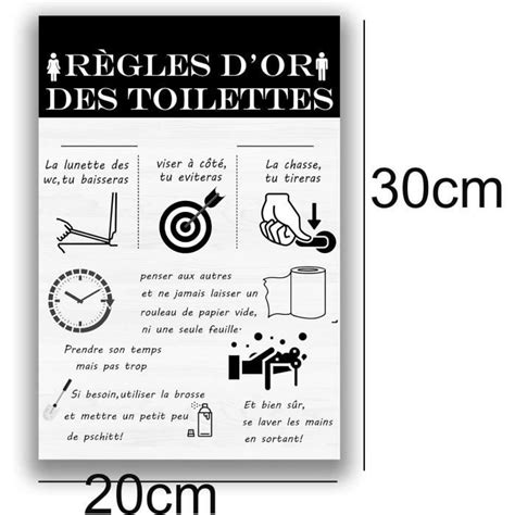 D Coration Murale Les R Gles Des Toilettes Poster Enseignes D Coratives