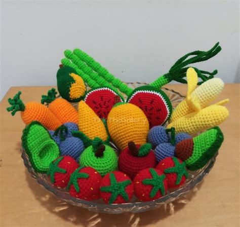 Conjunto De Piezas De Verduras Y Frutas De Ganchillo Etsy