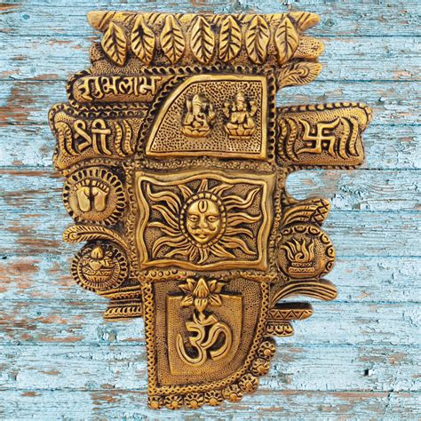 Mohanjodero Brass Shubh Labh Laxmi Ganesha Wall Hanging Buy Indian