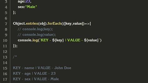 Iterating Javascript Object And Getting Its Keys And Values