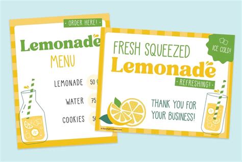 Free Printable Lemonade Stand Sign Template