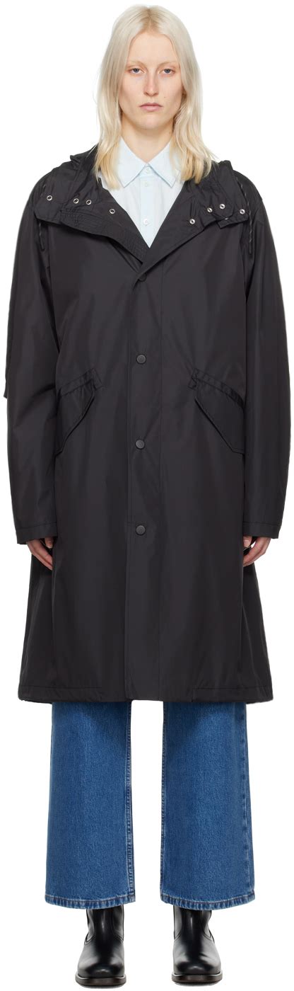 A P C Manteau Antonny Noir Ssense France