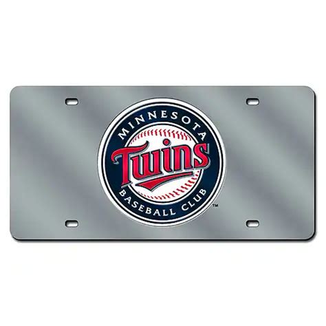 rico industries minnesota twins baseball logo silver mirror  laser