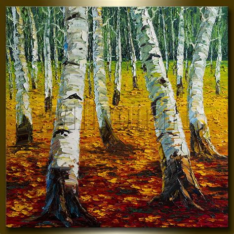 Birch Tree Forest Autumn Landscape Painting Oil on by willsonart