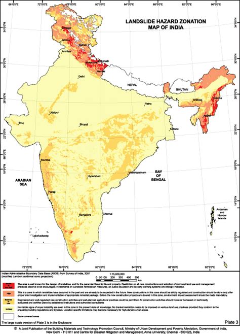 National scale (1:15,000,000) Landslide Hazard Atlas of India (BMTPC)... | Download Scientific ...