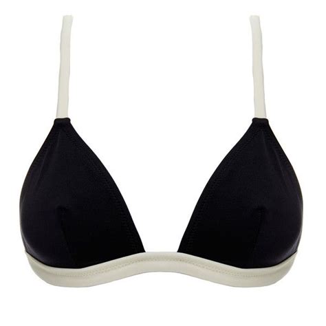 Solid Striped The Morgan Black Triangle Bikini Top Liked On