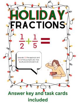 Adding And Subtracting Fractions Word Problems Holiday Theme By Kdteachme