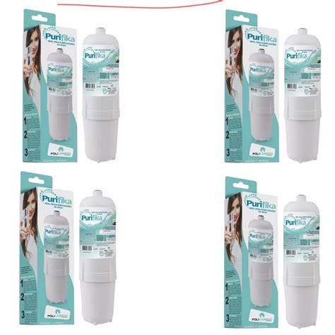 Kit 4 Refil Filtro Policarbon Vela Purifika Compativel Para Purificador