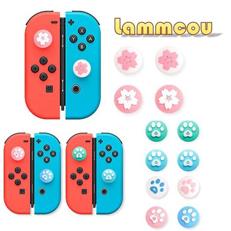 Lammcou JoyCon Controller Silicone Thumb Grip Cover Compatible With