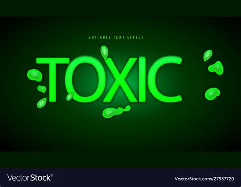 Toxic 3d Text Style Effect Mockup Royalty Free Vector Image