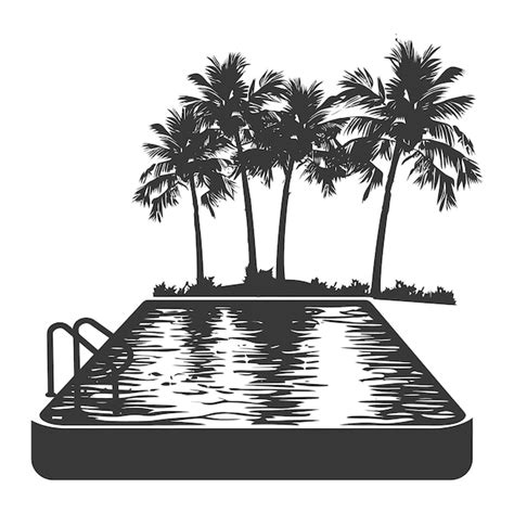 Premium Vector Silhouette Swimming Pool Black Color Only