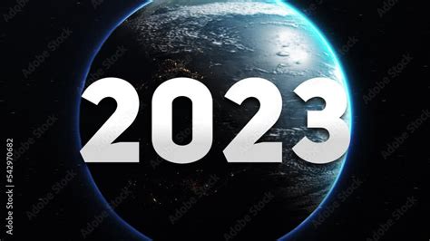 2023 year on planet earth. Concept symbol of the world at 2023. 3d loop video Stock Video ...