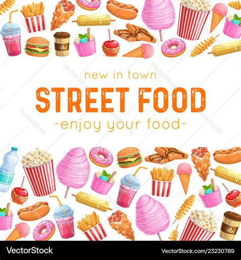 Street food layout Royalty Free Vector Image - VectorStock