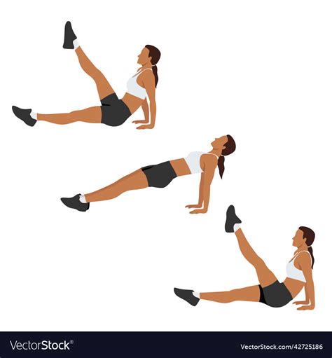 Woman Doing Reverse Plank Leg Raises Exercise Vector Image