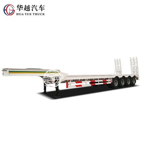 Heavy Duty Axle Tons Lowboy Transporter Low Loader Trailer China