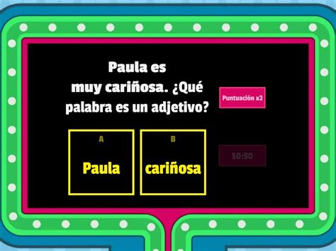 Adjetivos Sustantivos Comunes Y Propios Gameshow Quiz