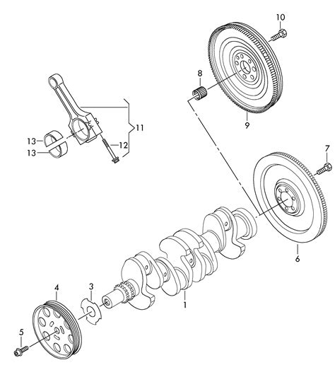 Volkswagen Golf 2012 2013 Conrod Bearings Crankshaft Vag Etka Online