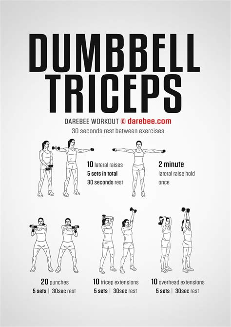 Dumbbell Triceps Workout | Dumbbell workout at home, Tricep workout ...
